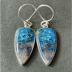 Natural Rare Quantum Quattro Sterling Silver Earrings
